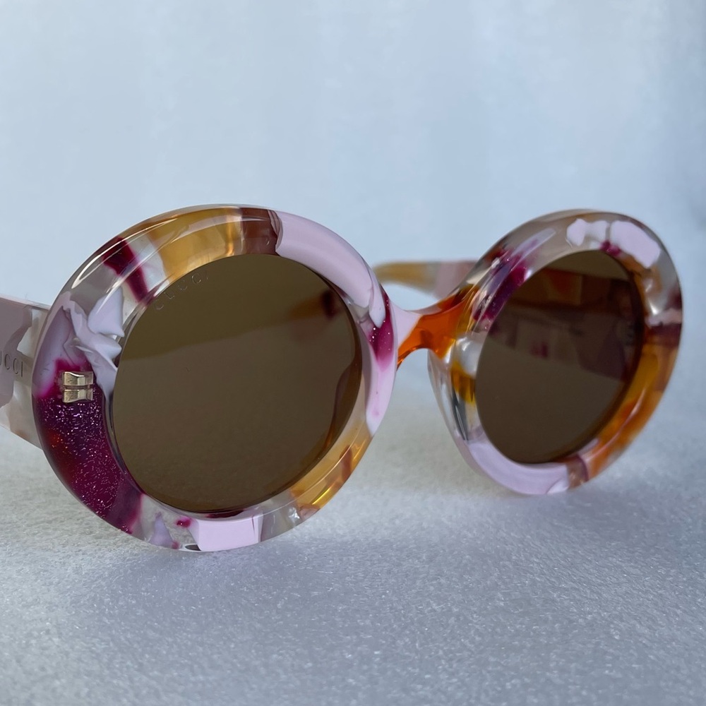 Gucci light pink/multicolour marbled pattern  Sunglasses with case/certificate